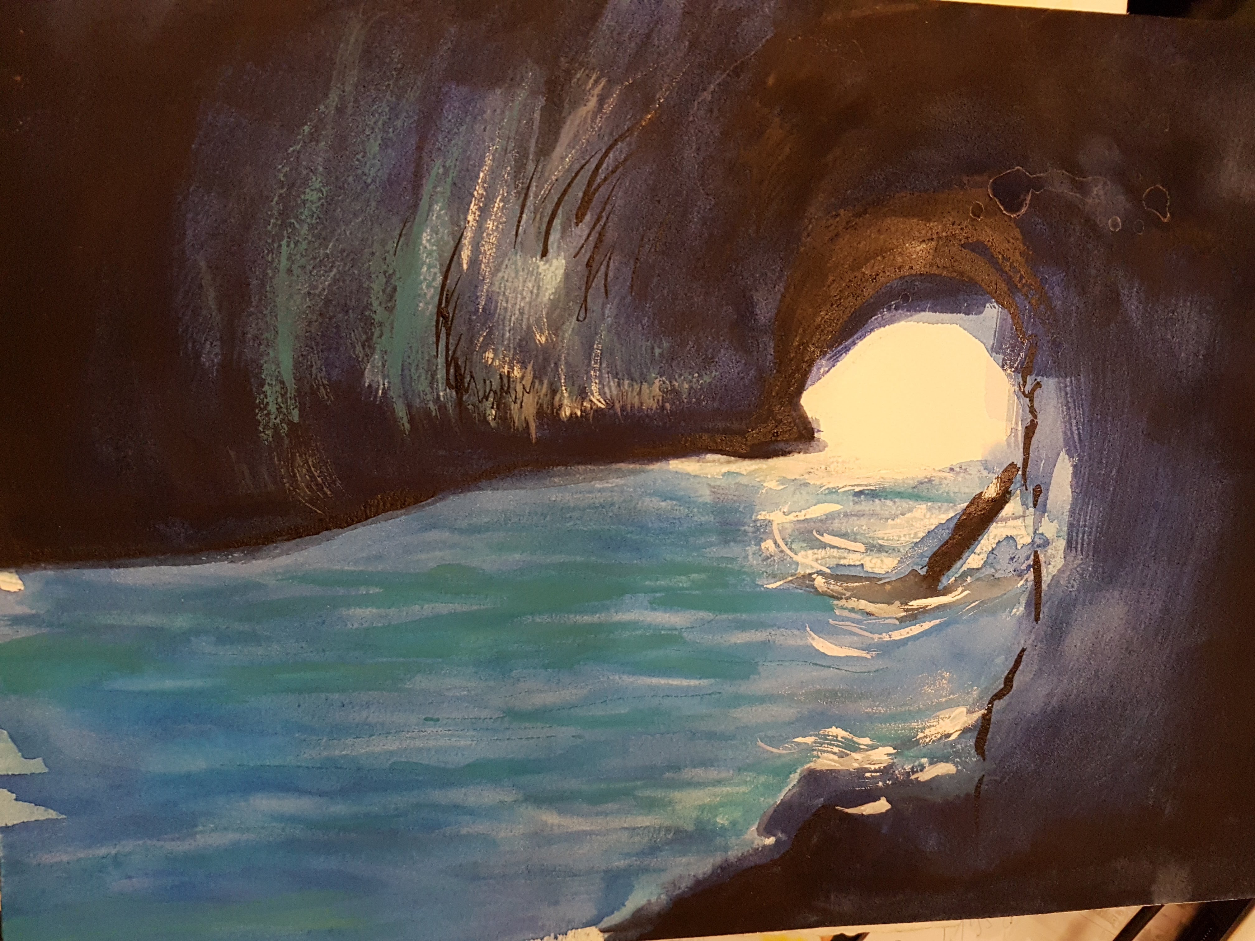 la grotte aquarelle40x30